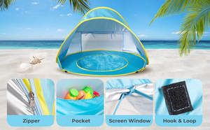 Portable Pop up tente soleil Protection UV <span class=keywords><strong>piscine</strong></span> jardin arrière-cour tente pliante bébé extérieur <span class=keywords><strong>abri</strong></span> soleil tente <span class=keywords><strong>de</strong></span> plage pour enfants - Product Image 5