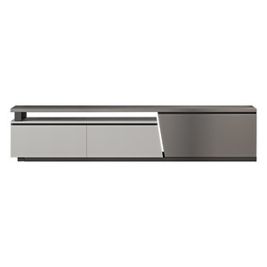 Mobile <span class=keywords><strong>TV</strong></span> dal Design Semplice in Nero, Bianco e Grigio con Tavolino e <span class=keywords><strong>Armadio</strong></span> a Muro, Set Mobile <span class=keywords><strong>TV</strong></span> e Tavolino - Product Image 1