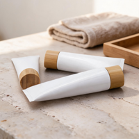 Envases de Bambú para Productos Cosméticos y de Cuidado Personal, Tubos Exprimibles para Lociones y Cremas, Ideales para Baño, Oficina y Viajes