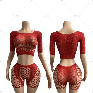 ELITES Tarrifs Included Read to Ship Rhinestones <strong>Fishnet</strong> Wholesale Sexy Performance <strong>Outfits</strong> - Product Image 2