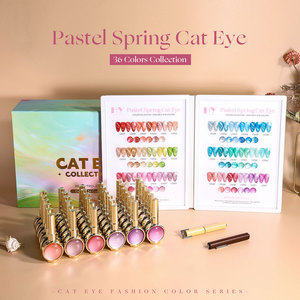 Esmalte de Uñas en Gel Profesional de 36 Colores <span class=keywords><strong>Pastel</strong></span> Efecto Ojo de Gato, 15ml, Magnético, UV LED, Removible, para Primavera - Product Image 1