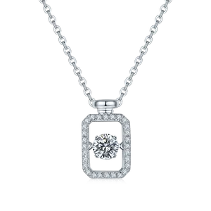 Smart Perfume S925 Silver Platinum-Plated Necklace 0.5 carat D Grade Moissanite Diamond Fine Jewelry Pendants Charms