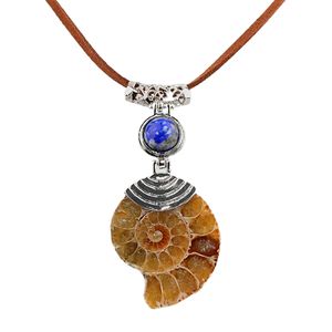 แฟชั่นวินเทจหอยทากลายจุด Lapis Lazuli จี้อัญมณีสร้อยคอเครื่องประดับคริสตัล<span class=keywords><strong>เสน่ห์</strong></span>ผู้หญิงของขวัญวันหยุดของแม่มด - Product Image 1