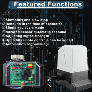 Système d'Opérateur de Porte Coulissante Automatique Électrique de 800 à 2000 kg, Moteurs <span class=keywords><strong>avec</strong></span> Accessoires et Application Mobile Tuya - Product Image 2