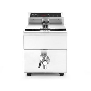 Friteuse à induction commerciale HENDI 8L avec robinet de vidange en acier inoxydable gris clair 230V/3500W 288x619x(H)408mm - Product Image 1