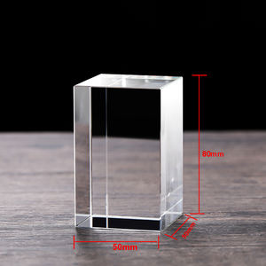 Bloc de cristal transparent K9 de qualité supérieure, scintillant, 50x50x80mm, bloc de cristal vierge pour gravure laser personnalisée - Product Image 2
