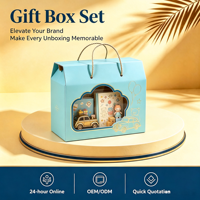 Boîte cadeau en papier OEM ODM avec fenêtre transparente, poignée en papier torsadé, logo personnalisé, emballage pour jouets d'enfants