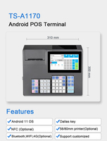 Teclado electrónico todo en uno para Android 11, sistema de caja registradora con Software e impresora térmica de 80mm, 48 teclas, POS