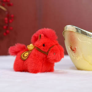 Nouveauté 2026 : Porte-clés en peluche 3D souple et écologique en forme de cheval avec mousqueton – Cadeau de décoration du Nouvel An chinois - Product Image 6