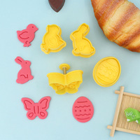 Ensemble de moules à gâteaux en forme irrégulière, série de Pâques, printemps, Simulation 3D, dessin animé, 4 pièces, THM021