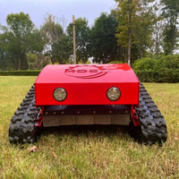 Robot tondeuse à gazon sur chenilles autopropulsé télécommande tracteur de jardin machine à couper l'herbe automatiser la tondeuse à gazon sans fil