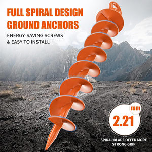 Ancrages de sol en spirale à visser pour trampolines avec écrou et outil, ancres pour balançoires, piquets de tente robustes résistants au vent fort pour abris - Product Image 3