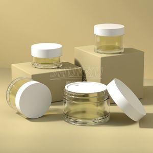 Tarros Cosméticos Transparentes de 10g 20g 30g, Envases Redondos de Plástico de Boca Ancha para Reenvasado de Bálsamo Facial Hidratante - Product Image 1