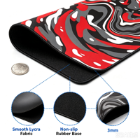 Tapis de souris de jeu carré extra large en caoutchouc naturel de 3 mm d'épaisseur avec design par transfert thermique pour usage au bureau