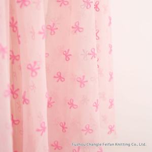 Tissu en maille de polyester et élasthanne extensible dans les quatre sens, doux pour la peau, toucher doux, gaze avec nœud floqué pour lingerie et vêtements - Product Image 4