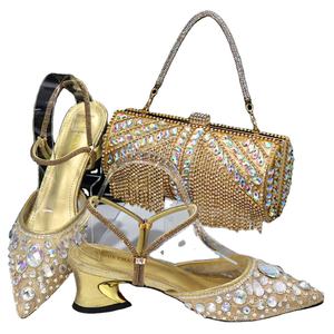 Yeni yüksek kalite afrika yüksek topuk ayakkabı ve eşleşen çanta İtalyan ayakkabı çanta ile düğün/parti kadın ayakkabı - Product Image 1