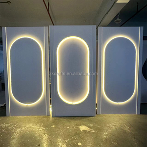 Arche de <span class=keywords><strong>mariage</strong></span> en acrylique personnalisée avec éclairage LED, design ovale, panneau de fond de scène pour les événements de <span class=keywords><strong>mariage</strong></span>, fête d'anniversaire - Product Image 2