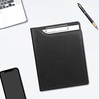 Carpeta de cuero A4 para conferencias, funda de portafolio de negocios con almohadilla de escritura de tamaño A4 y letra, portapapeles, tarjeteros