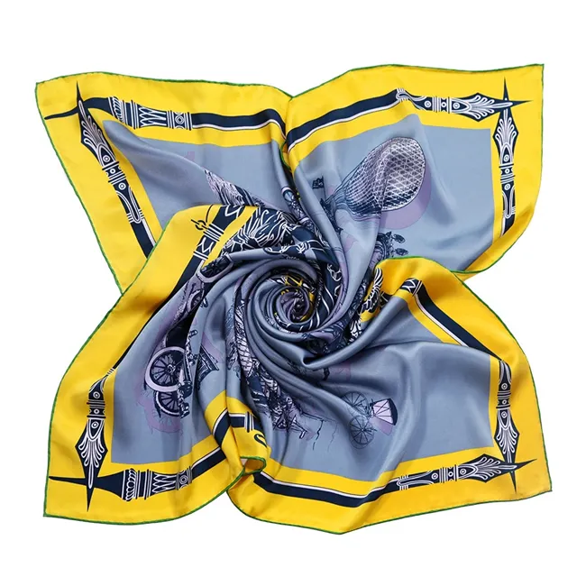 China Großhandel Damen 100 Pure Silk Twill Große individuell bedruckte Schals