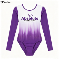 Justaucorps de gymnastique et de danse pour femme, personnalisé, de Noël, sans manches, violet, avec strass, en Spandex, style mystique, ensemble de danse court pour l'entraînement