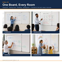 Tableau blanc double face pliable sur mesure pour salle de classe, tableau noir mural en tôle d'acier magnétique revêtue, vente en gros OEM