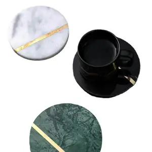 Posavasos de mármol superventas de Amazon, posavasos personalizados para café, posavasos con incrustaciones de alambre de cobre