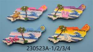 Imán de Resina Personalizado con Mapa de <span class=keywords><strong>Tenerife</strong></span>, Playa Náutica, Delfín, Tabla de Surf, Tortuga, Palmera, Decoración Sostenible para el Hogar - Product Image 4