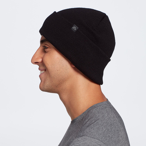 <span class=keywords><strong>Bonnet</strong></span> en laine mérinos pour hommes ZM-963 léger et chaud pour l'hiver avec étiquette tissée logo trois couleurs - Product Image 4