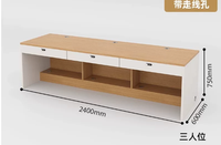 Table d'ordinateur pour 3 personnes, mobilier de bureau moderne et simple, table de bureau pour 3 employés avec tiroir de rangement, bureau d'ordinateur pour employés
