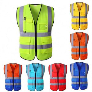 Vêtements de travail lavables à fermeture éclair pour la sécurité routière Gilet de protection pour la construction routière Gilet de sécurité personnalisé pour le cyclisme sur route - Product Image 3