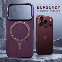 Nouvelle coque de téléphone minimaliste INS style bague magnétique rouge bordeaux 2026 pour iPhone 18 17 16 15 14 13 Pro Max, vente en gros avec 7 couleurs