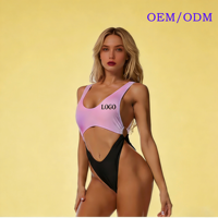 Maillot de bain une pièce pour femme, design gratuit, avec découpes et empiècements, respectueux de l'environnement, pour la plage, fournisseur et distributeur