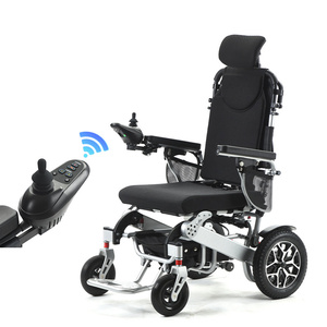 最高品質300W×2ブラシ付きモーター搭載、全自動リクライニング電動車椅子、折りたたみ式、快適なシート付き - Product Image 6
