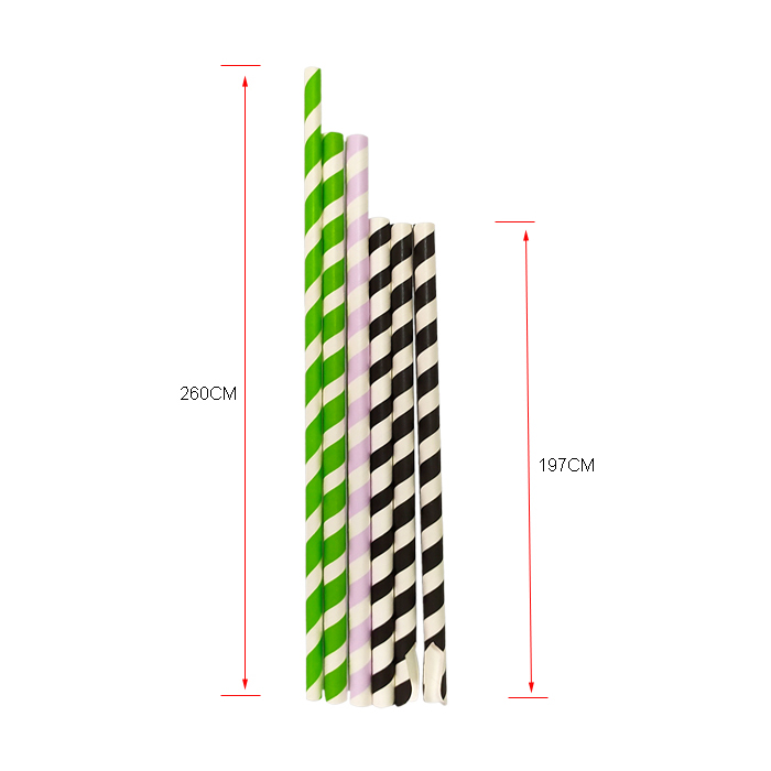 New Arrival Food Grade Biodegradable Green Striped Paper Straws