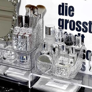 Acrylic Makeup Organizer Storage Box 4 In 1 Cosmetic Desk Holder For Brush Lipstick Skincare Products Desktop Rack High End - Product Image 3