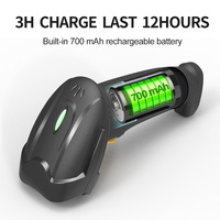 Xincode 1D Lector de código de barras inalámbrico de mano 2,4G Lector de código de barras USB 1D Escáner de código de barras COMS Pistola de escaneo para código de barras de papel