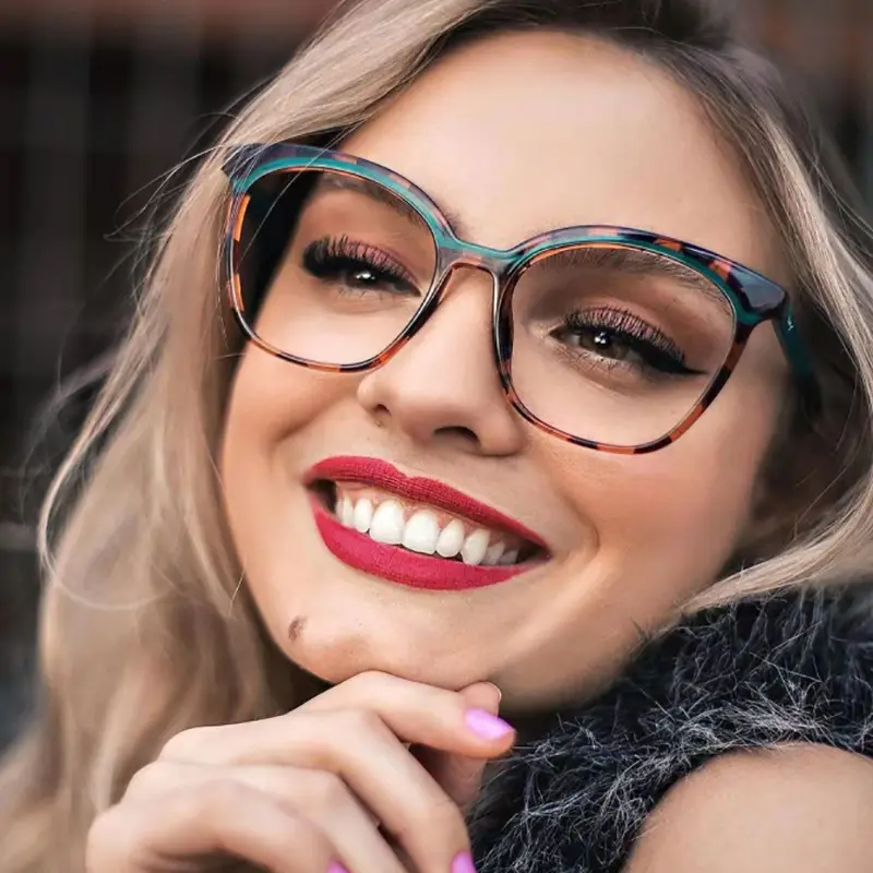 Luxury Optical Glasses Frame Women Men Round Oversized Eyeglasses Frames TR90 Spectacles Lenses Glasses