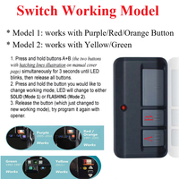 Control remoto para puerta de garaje con clip para visera, compatible con botones de aprendizaje de color rojo/naranja/morado/amarillo, modelos 893max, 891LM, 791LM, 371Lm, 81Lm