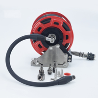 Dévidoir de tuyau de compresseur d'air tout-terrain robuste à enroulement automatique pour gonflage de pneus, fixation murale ou sur barre de protection pour usage tout-terrain et lavage de voiture
