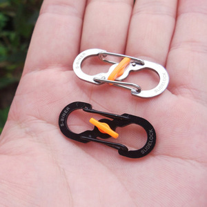 Stainless Steel Figure Eight <b>Carabiner</b> Keychain With Lock 3Kg Load Gourd Shape Durable Outdoor Travel Hook For Bag And Key - Product Image 4