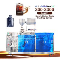 Machine d'emballage automatique pour sachets préformés, machine de remplissage de liquides (huile de coco, café), machine d'emballage Doypack pour sachets souples