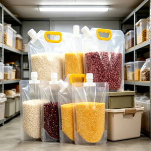 Sac hermétique transparent personnalisé de 2,5 L avec bec verseur pour riz, céréales, grains, organisateur de garde-manger domestique - Product Image 1