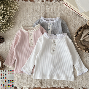 Frühling und Herbst Baby Mädchen/Kind Spitze Kragen Pit Strip Shirt Nette Baby Daily Bottom Shirt Großhandel Anpassung - Product Image 1