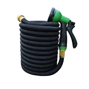 50 ft Plastic Garden sprayer Pipe Water Nozzles gardening 8 function water hose nozzle+ hose