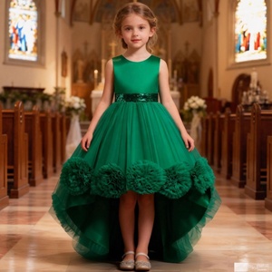 Nuevo Vestido Formal Infantil 2026 - Falda Estilo Princesa <span class=keywords><strong>para</strong></span> <span class=keywords><strong>Niñas</strong></span>, Vestido de Gasa Liso hasta la Rodilla <span class=keywords><strong>para</strong></span> Actuaciones de Piano - Product Image 2