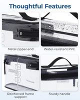Sac de toilette transparent personnalisé UIOWIO en PVC EVA approuvé par la TSA, léger, sac de maquillage transparent, organisateur de cosmétiques avec logo personnel