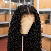 Pelucas de Cabello Humano con Encaje Frontal HD 13x4, Cabello Rizado Birmano, Peluca de Cabello Humano Virgen con Encaje Frontal, Peluca de 40 Pulgadas, 12A, Cutícula Alineada