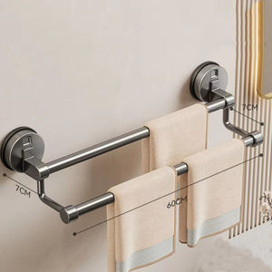 Portasciugamani in Alluminio per Bagno, Montaggio a Parete o su <span class=keywords><strong>Porta</strong></span>, Barra Appendi Asciugamani - Product Image 5