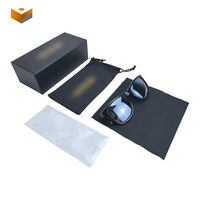 Vente en gros d'étuis à lunettes kraft en carton noir imprimés personnalisés boîte d'emballage de lunettes de soleil de 2mm d'épaisseur avantage UV