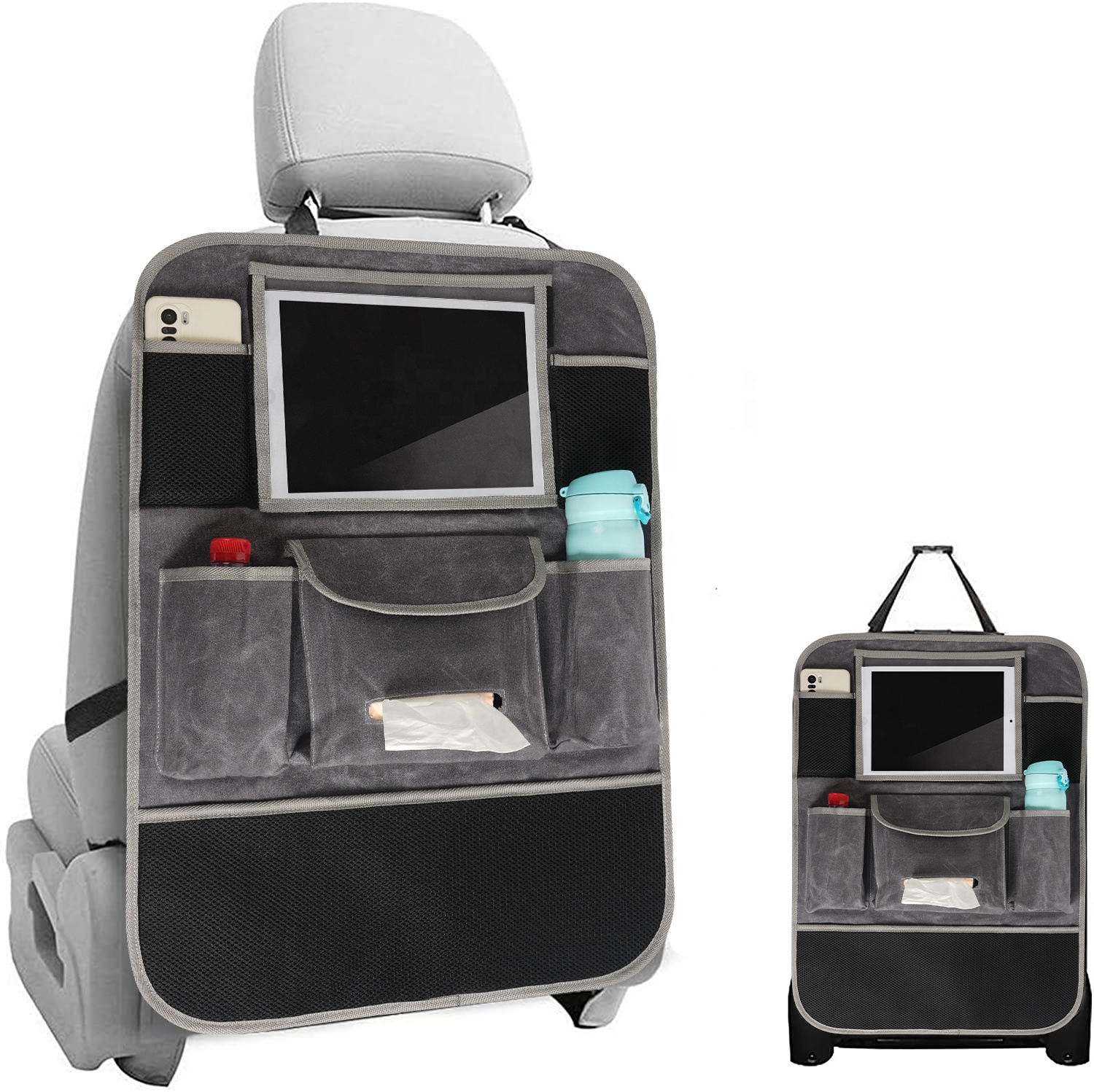 Многофункциональный Органайзер на спинку сиденья автомобиля QSP068, подвесная складная сумка для хранения, органайзер на заднее сиденье автомобиля, органайзер на заднее сиденье